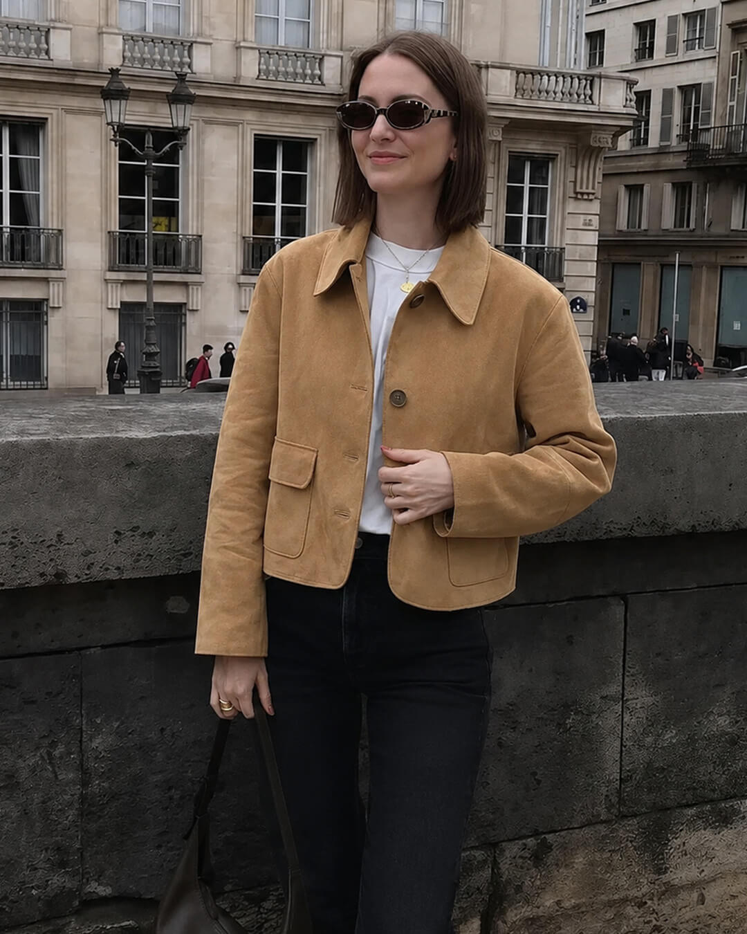 Jane Faux Suede Cropped Jacket - Women's Everyday Outerwear - Image 2