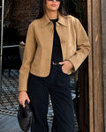 Jane Faux Suede Cropped Jacket - Women's Everyday Outerwear