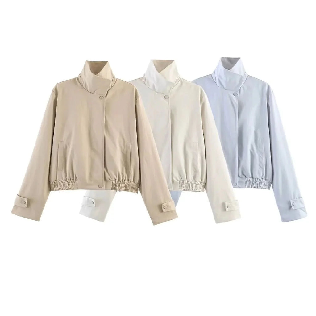 Jenny High Neck Zip Jacket - Women's Everyday Outerwear - Image 15