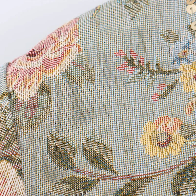 Laura Vintage Jacquard Cropped Jacket - Women's Everyday Outerwear - Image 4
