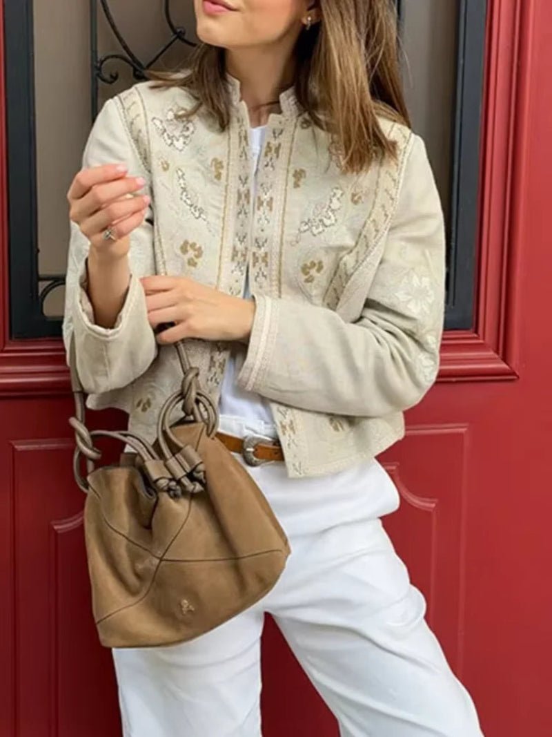 Layla Floral Print Cropped Jacket - Women's Everyday Outerwear - Image 5