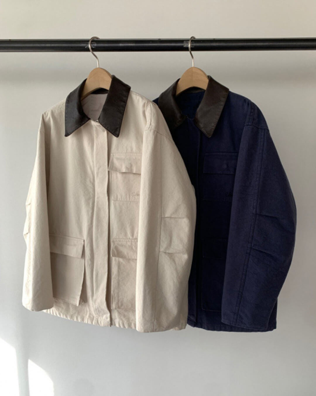 Lena Contrast Collar Utility Jacket - Women's Everyday Outerwear