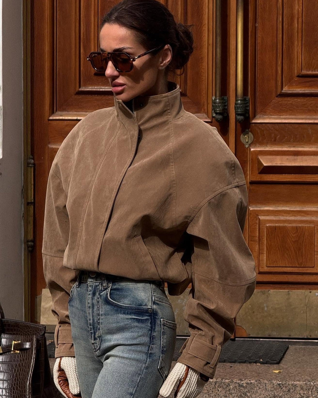 Linda Faux Suede Zip Jacket - Women's Everyday Outerwear