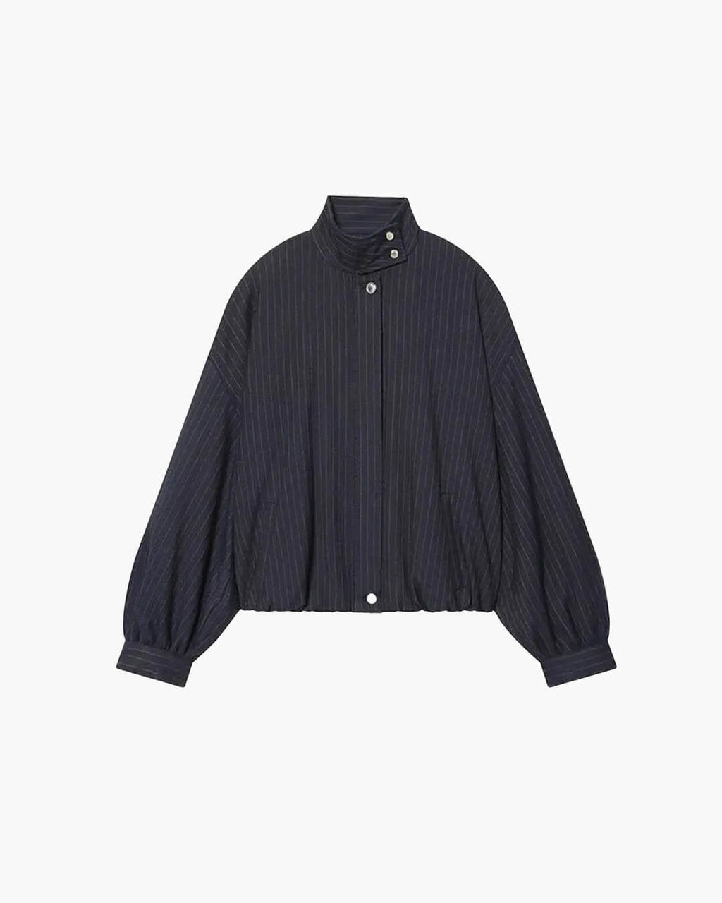 Magnolia Pinstripe Bomber Jacket - Women's Fall and Winter Outerwear - Image 6