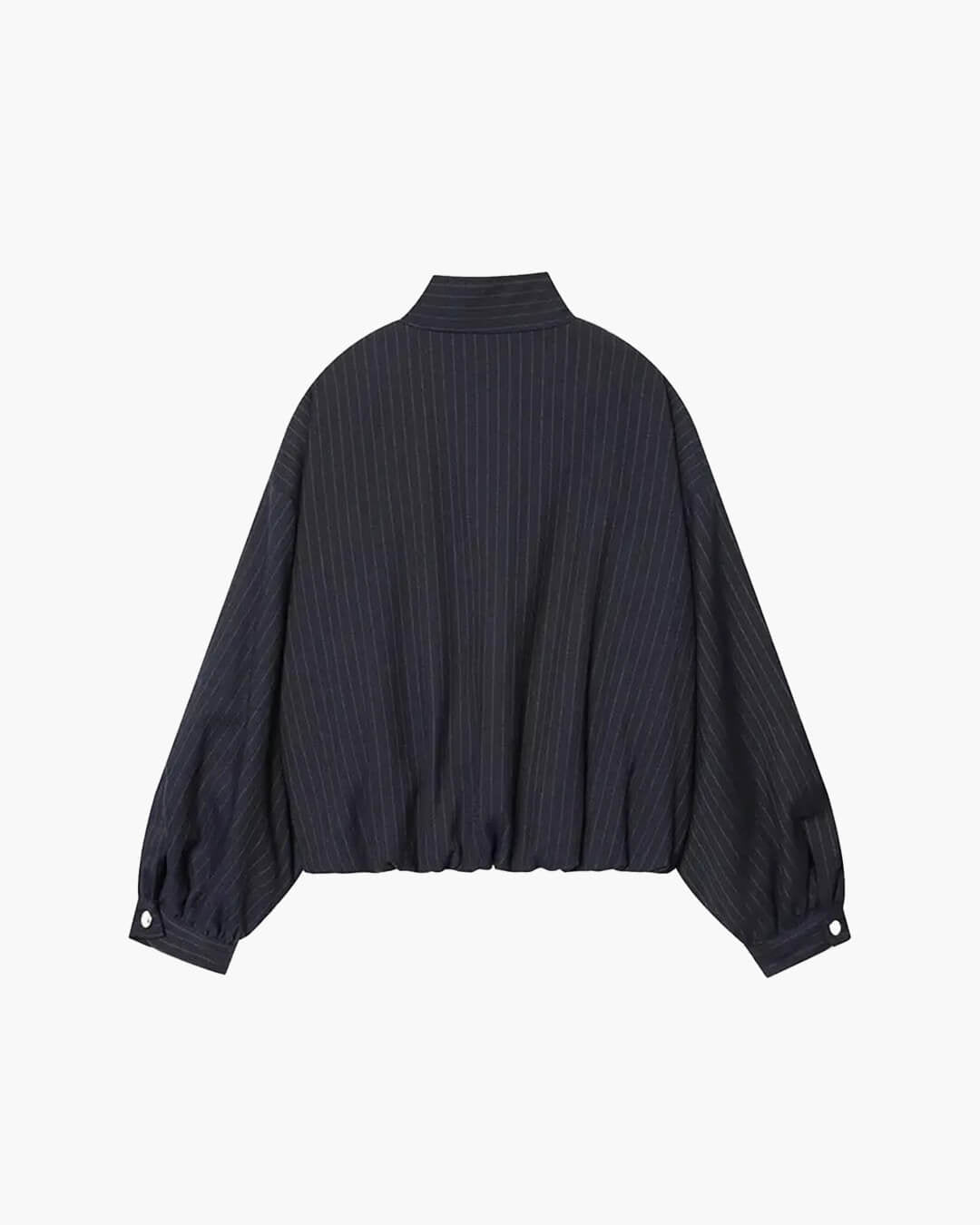 Magnolia Pinstripe Bomber Jacket - Women's Fall and Winter Outerwear - Image 7