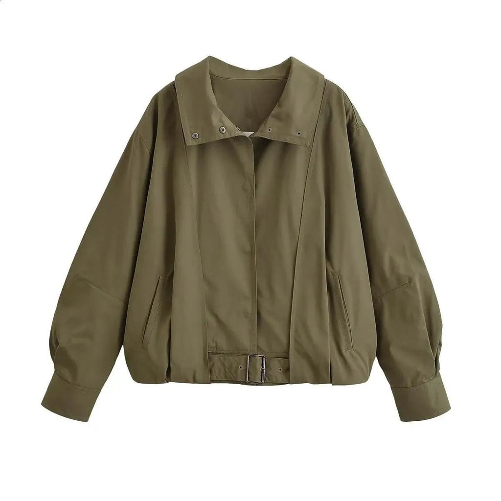 Margot Buckle Belted Bomber Jacket - Women's Everyday Outerwear - Image 5