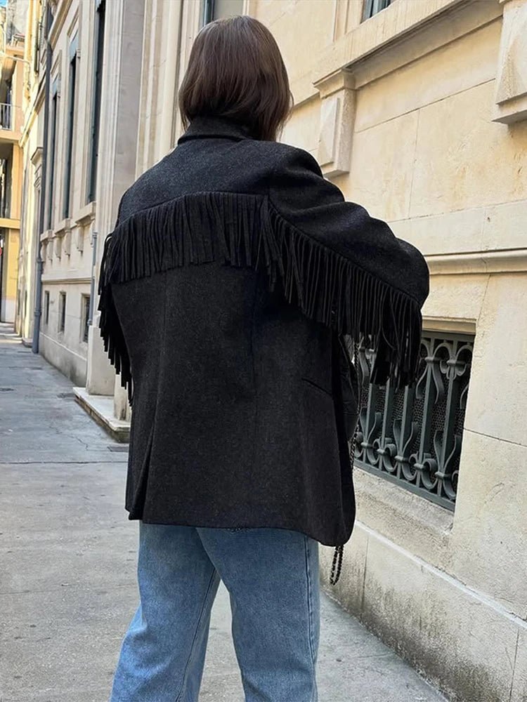Maria Tassel Trim Bomber Blazer - Women's Everyday Outerwear - Image 5