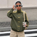 Mary Mandarin Striped Oversized Jacket - Women's Everyday Outerwear