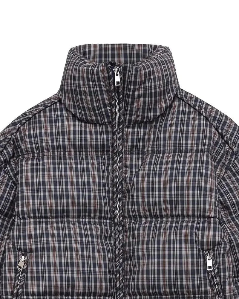 Monica Plaid Puffer Jacket - Women's Everyday Outerwear - Image 9