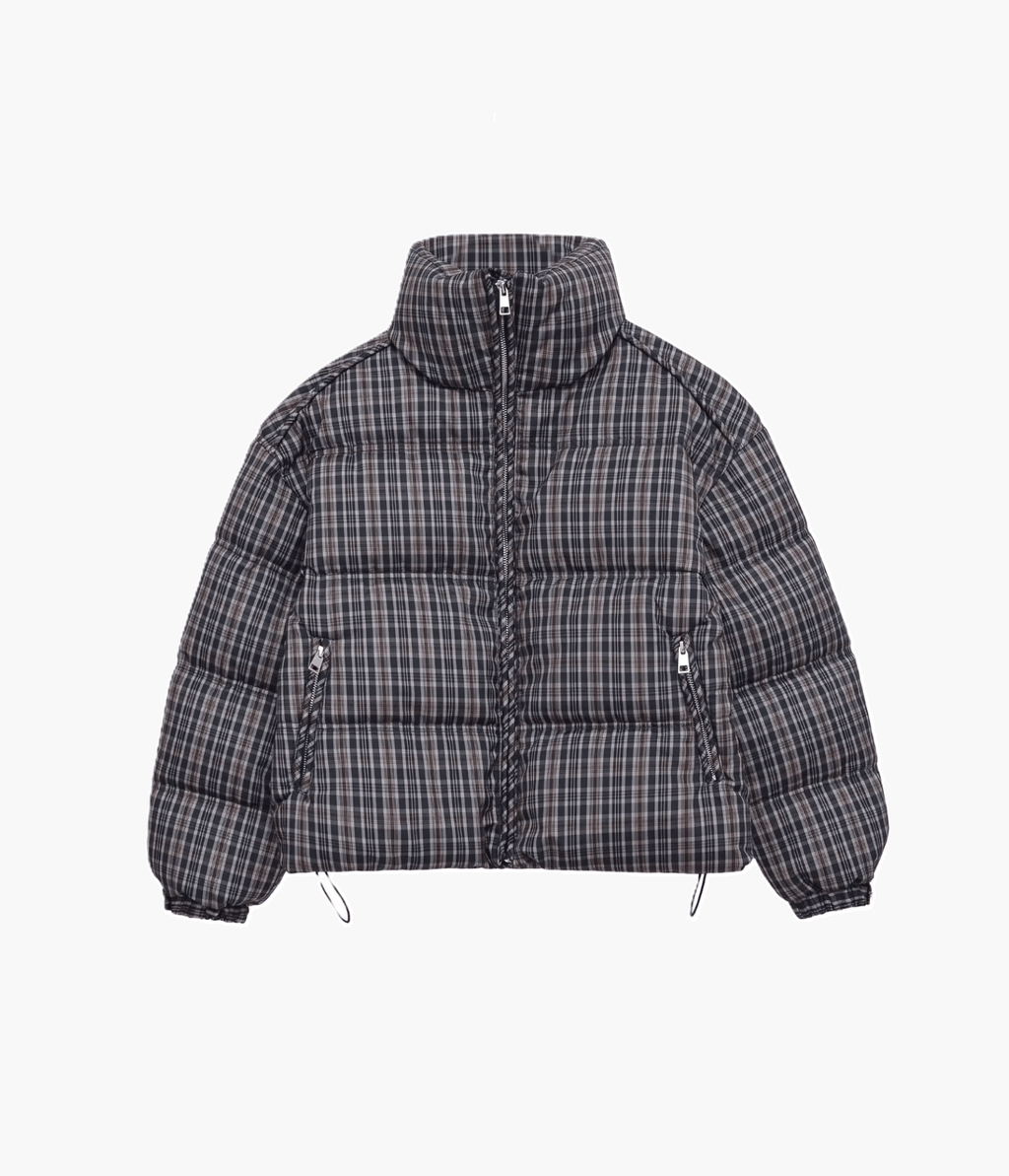 Monica Plaid Puffer Jacket - Women's Everyday Outerwear