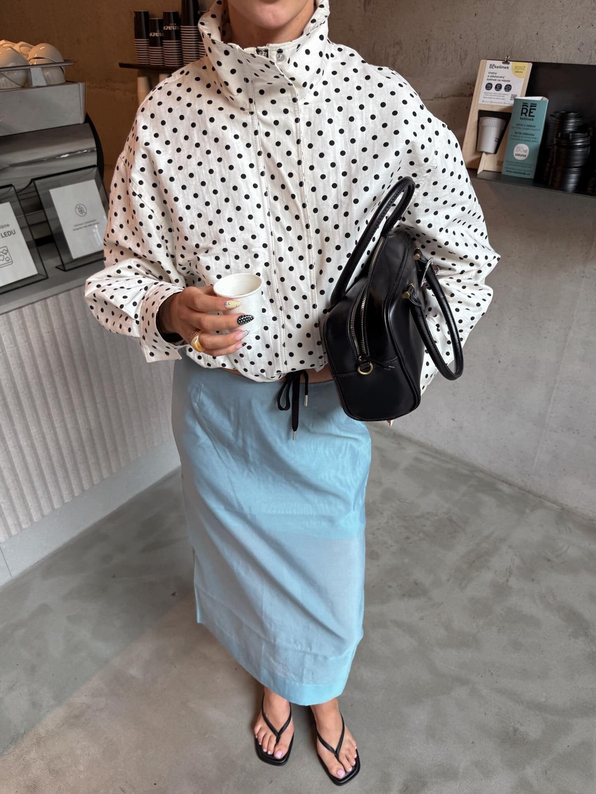 Mya Polka Dot Vintage Jacket - Women's Everyday Outerwear - Image 6
