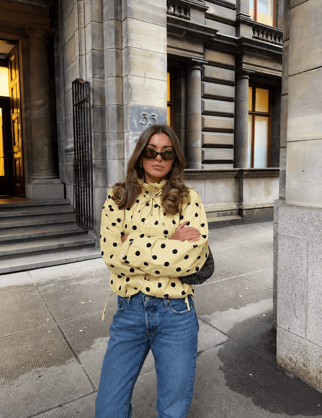 Presley Polka Dot Puff Sleeve Jacket - Women's Everyday Outerwear