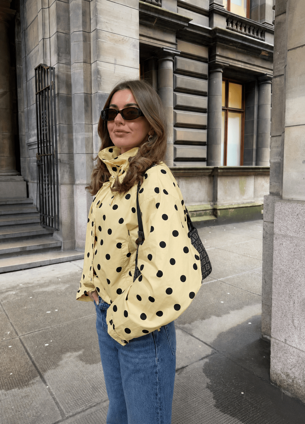 Presley Polka Dot Puff Sleeve Jacket - Women's Everyday Outerwear - Image 2
