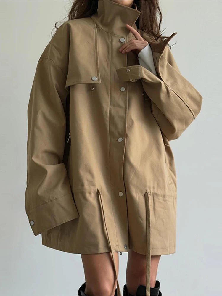Rebecca Contrast Collar Windbreaker Jacket - Women's Everyday Outerwear - Image 2