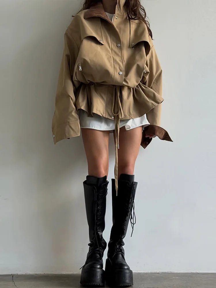 Rebecca Contrast Collar Windbreaker Jacket - Women's Everyday Outerwear - Image 4