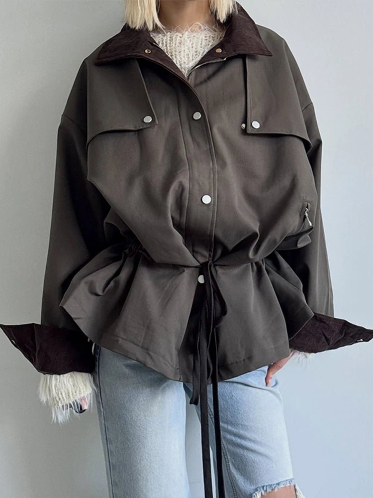 Rebecca Contrast Collar Windbreaker Jacket - Women's Everyday Outerwear - Image 5