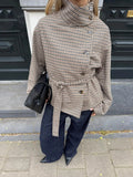 Rose Plaid Trench Coat - Women's Everyday Outerwear - Image 3