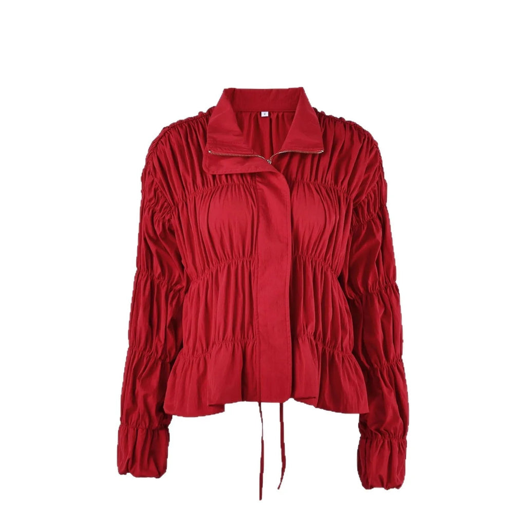 Sarah Ruched Zip Jacket - Women's Everyday Outerwear - Image 5