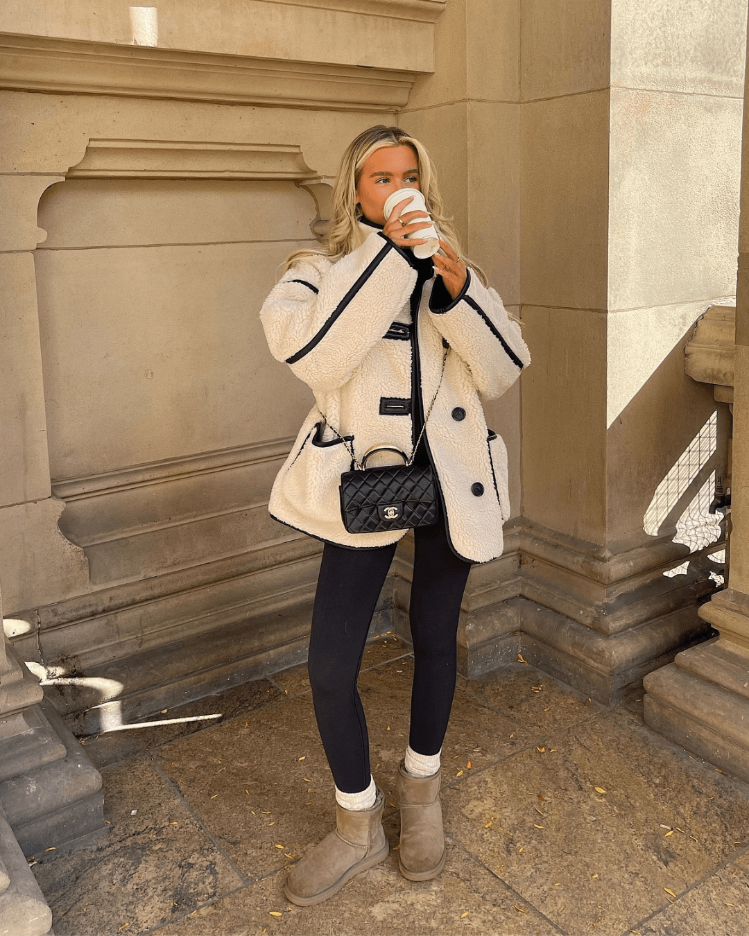 Adela Funnel Neck Sherpa Jacket - Women's Fall and Winter Outerwear - Image 4