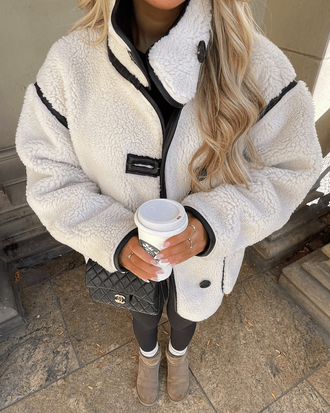 Adela Funnel Neck Sherpa Jacket - Women's Fall and Winter Outerwear - Image 3