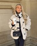 Adela Funnel Neck Sherpa Jacket - Women's Fall and Winter Outerwear - Image 2