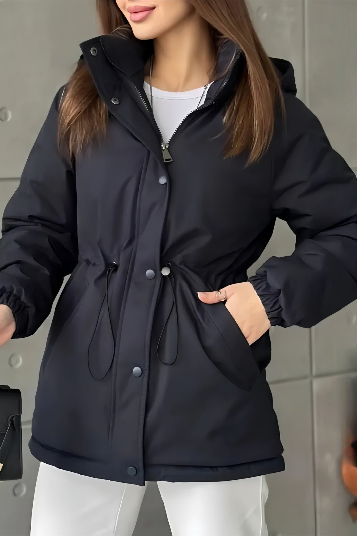 Adele Hooded Windbreaker Jacket - Women's Fall and Winter Outerwear - Image 4