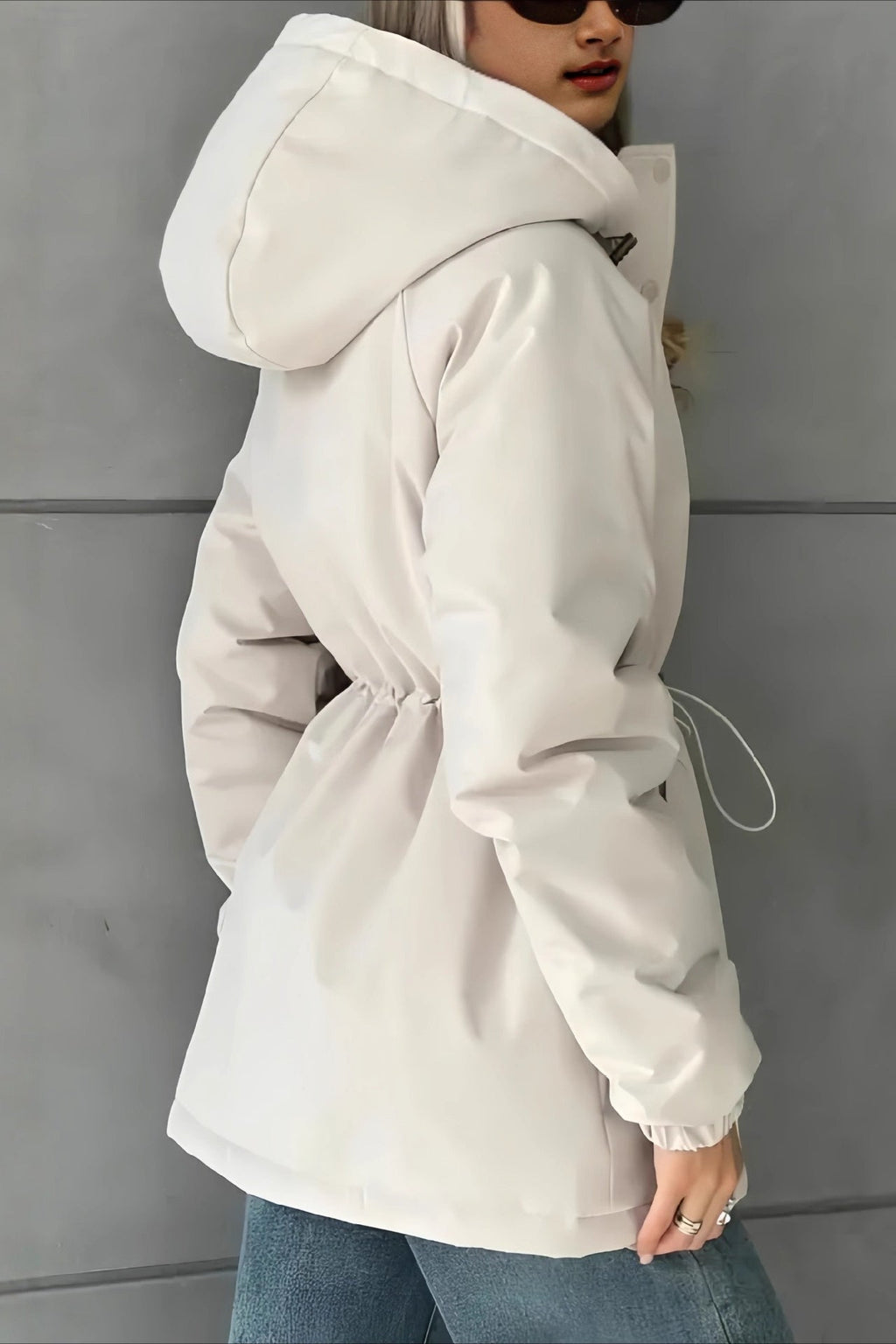 Adele Hooded Windbreaker Jacket - Women's Fall and Winter Outerwear - Image 3