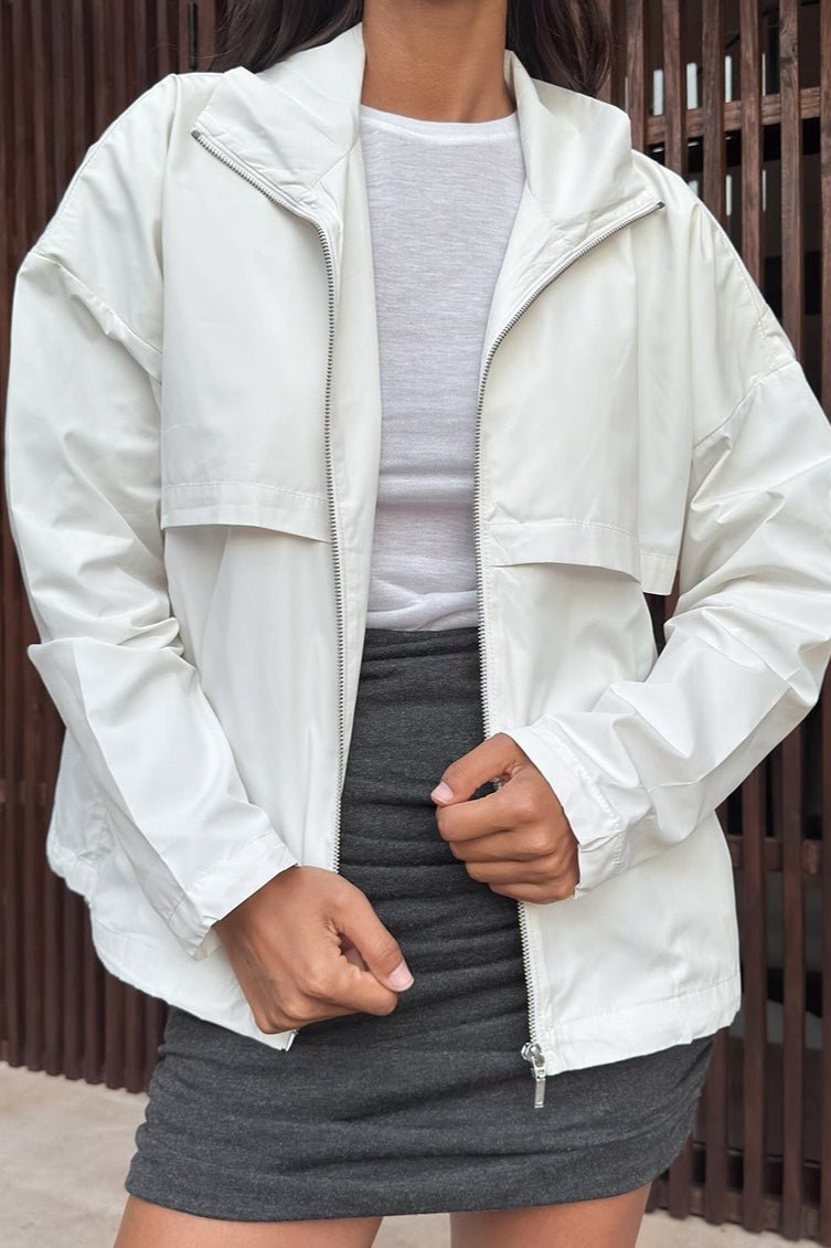 Agnes Zip Up Windbreaker - Women's Fall and Winter Outerwear - Image 2