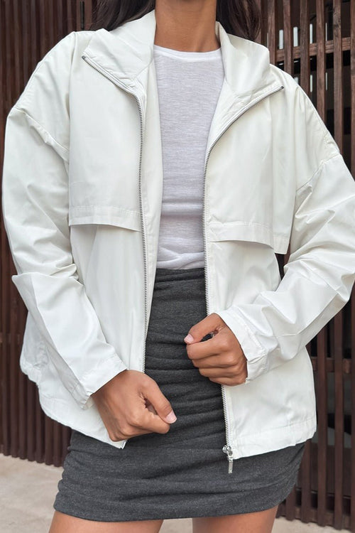 Agnes Zip Up Windbreaker - Women's Fall and Winter Outerwear - Image 2