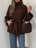 Aida Lace-up Cropped Trench Coat - Women's Fall and Winter Outerwear