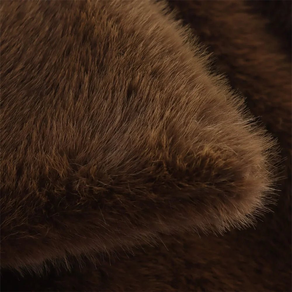 Mia Women's Faux Fur Jacket - Soft Plush Lapel Button-Front Winter Coat - Image 6