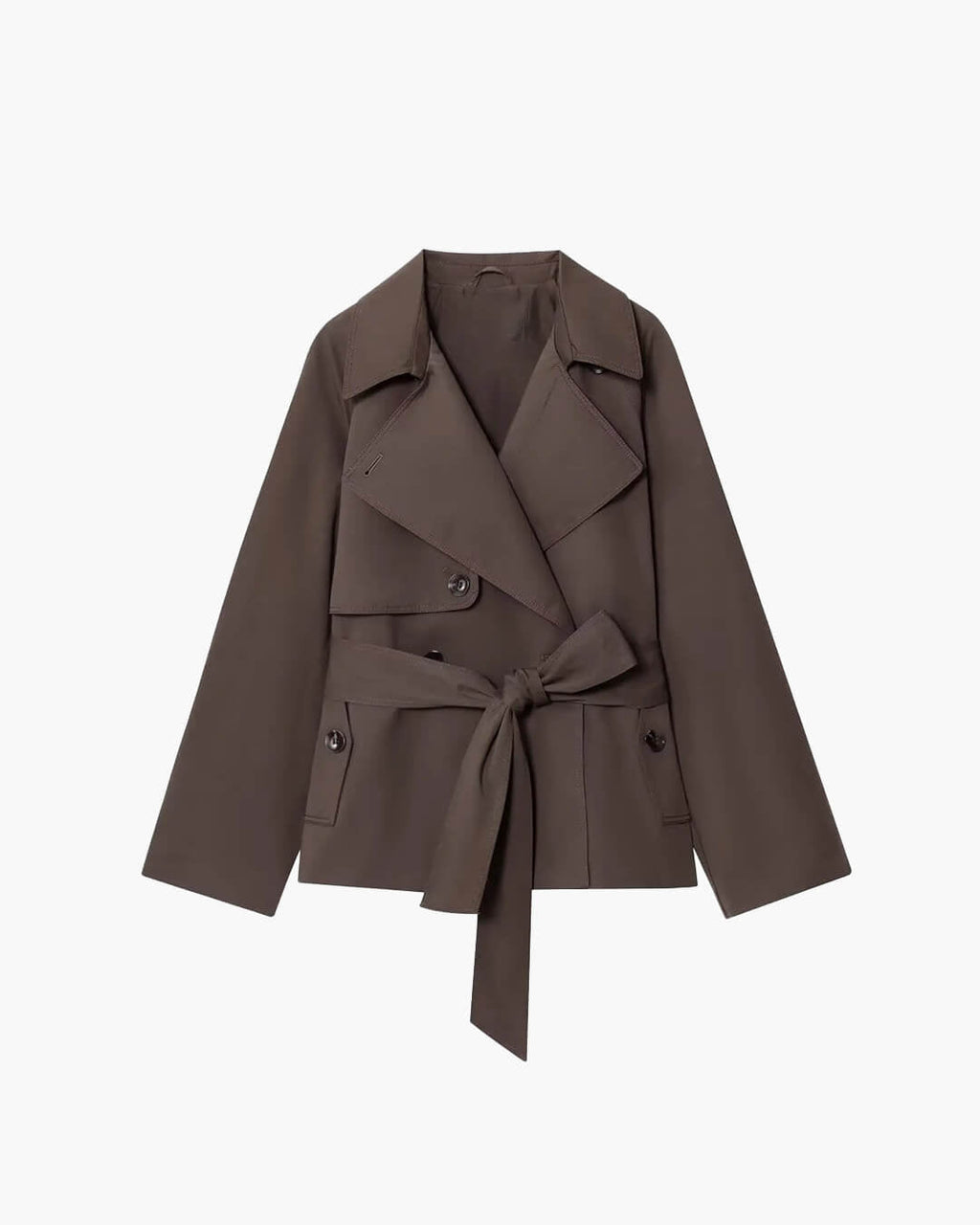 Alianna Belted Short Trench Coat - Women's Fall and Winter Outerwear - Image 5