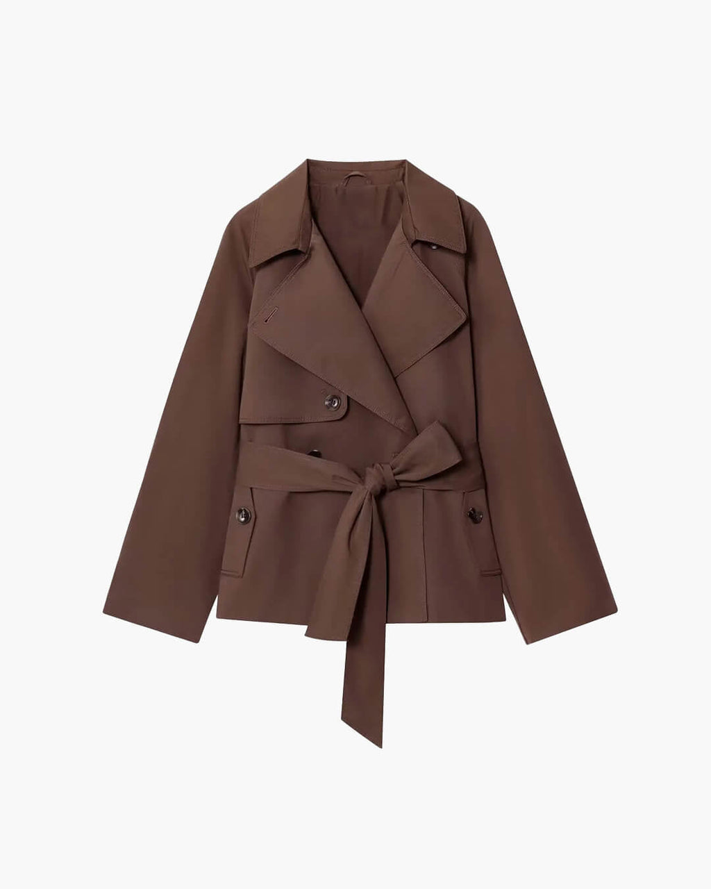 Alianna Belted Short Trench Coat - Women's Fall and Winter Outerwear - Image 8