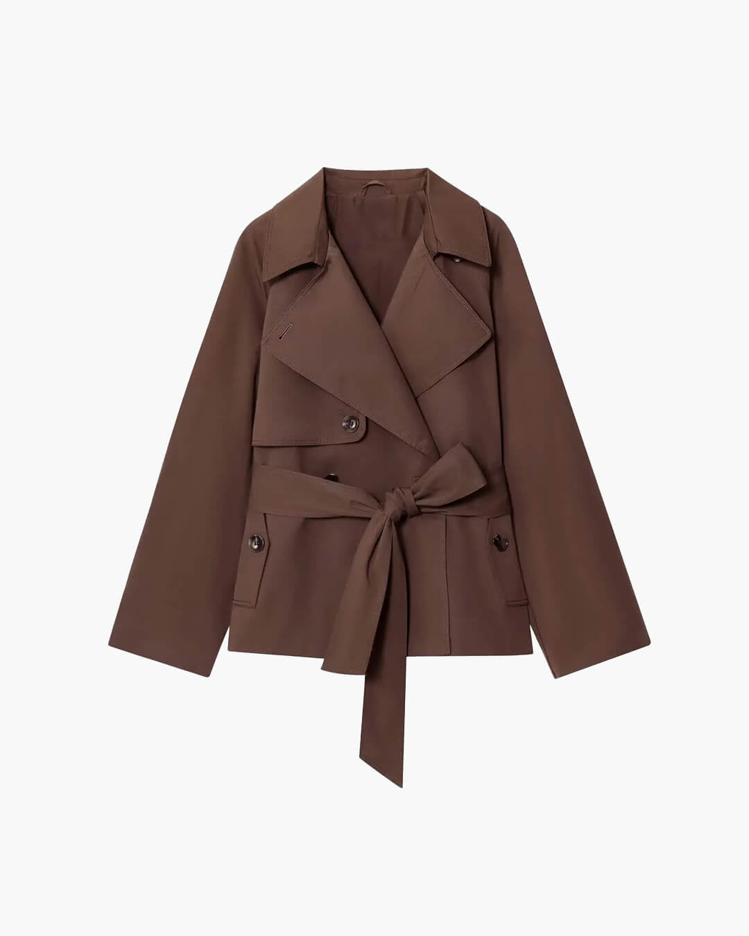 Alianna Belted Short Trench Coat - Women's Fall and Winter Outerwear - Image 8