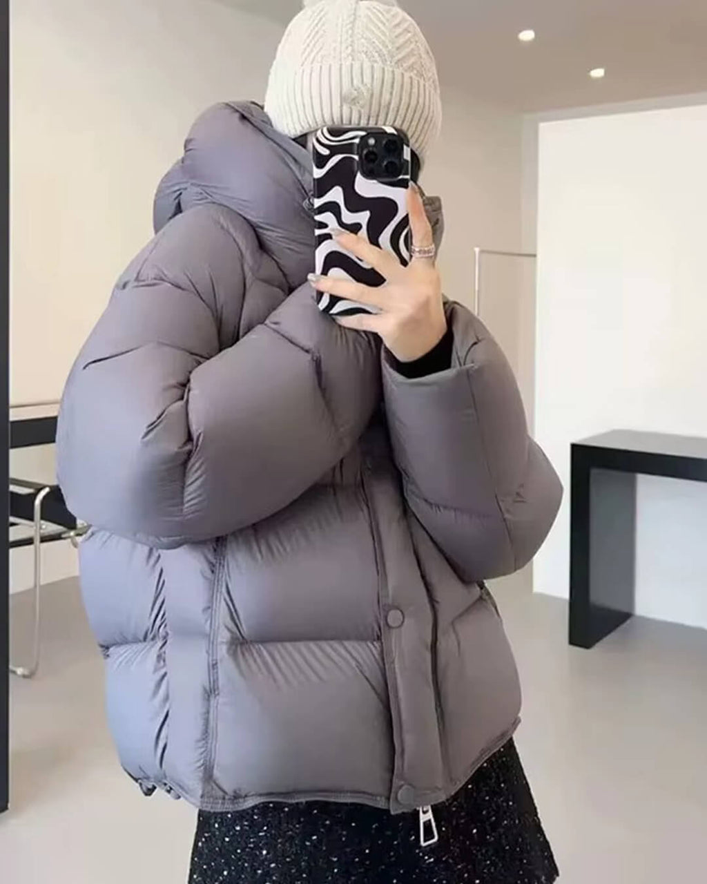 Alina Women's Hooded Puffer Jacket - Short Cotton Padded Winter Coat - Image 5