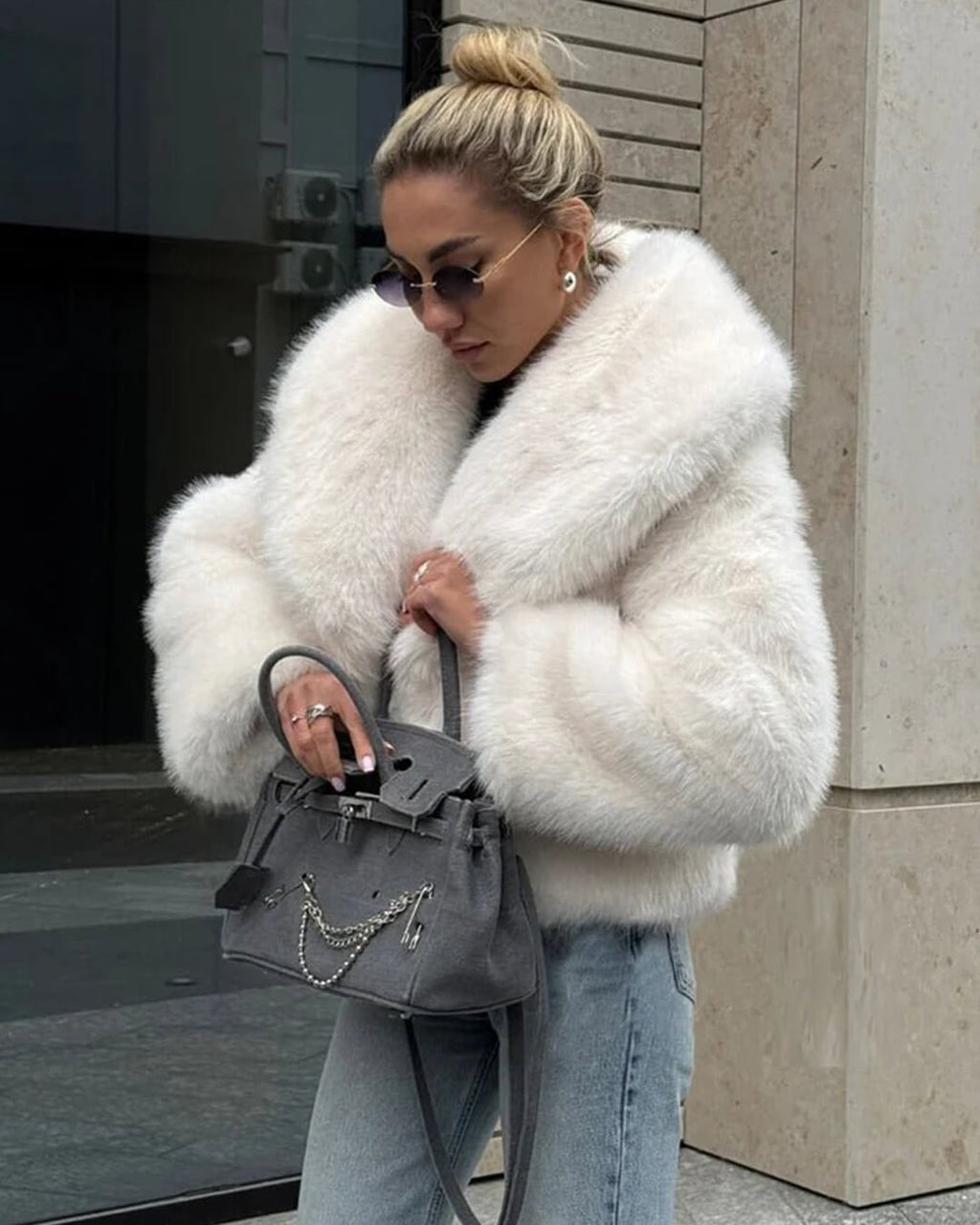 Adelheid Faux Fur Coat - Women's Fall and Winter Outerwear - Image 6