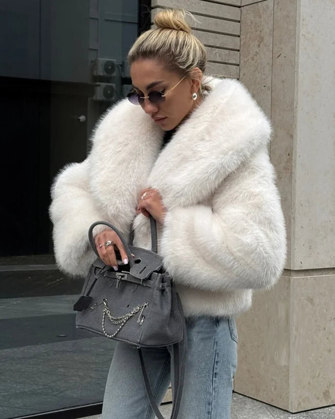 Adelheid Faux Fur Coat - Women's Fall and Winter Outerwear - Image 6