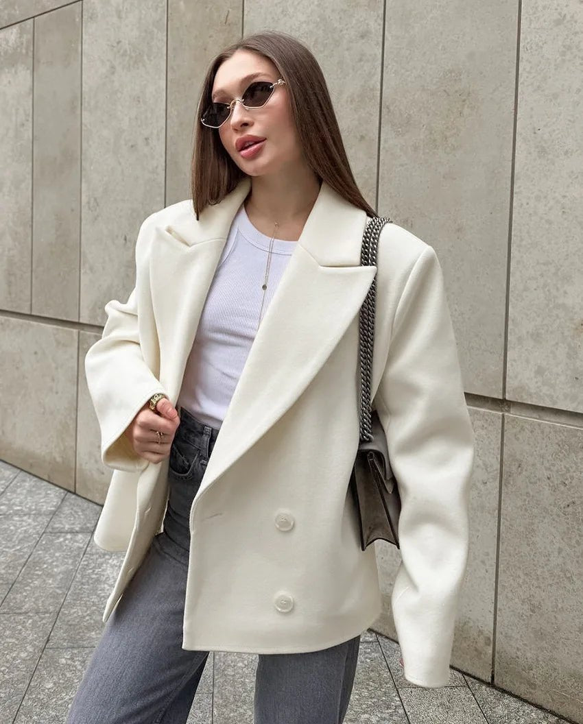 Angeline Relaxed Blazer Coat - Women's Fall and Winter Outerwear - Image 5