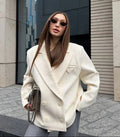 Angeline Relaxed Blazer Coat - Women's Fall and Winter Outerwear - Image 3