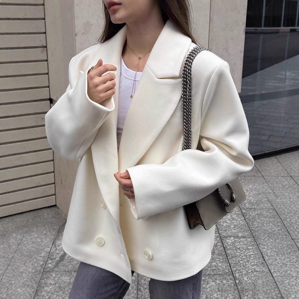 Angeline Relaxed Blazer Coat - Women's Fall and Winter Outerwear - Image 4