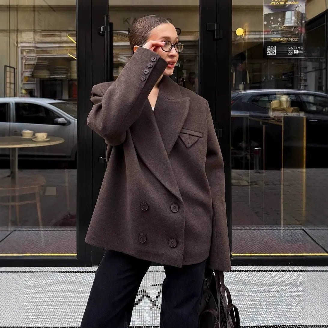 Angeline Relaxed Blazer Coat - Women's Fall and Winter Outerwear - Image 8