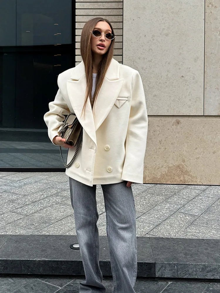Angeline Relaxed Blazer Coat - Women's Fall and Winter Outerwear - Image 6