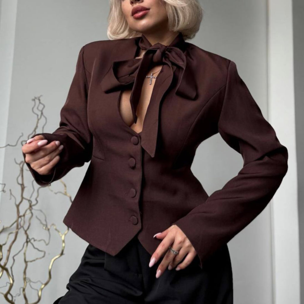 Angie Lace Up Blazer - Women's Fall and Winter Outerwear