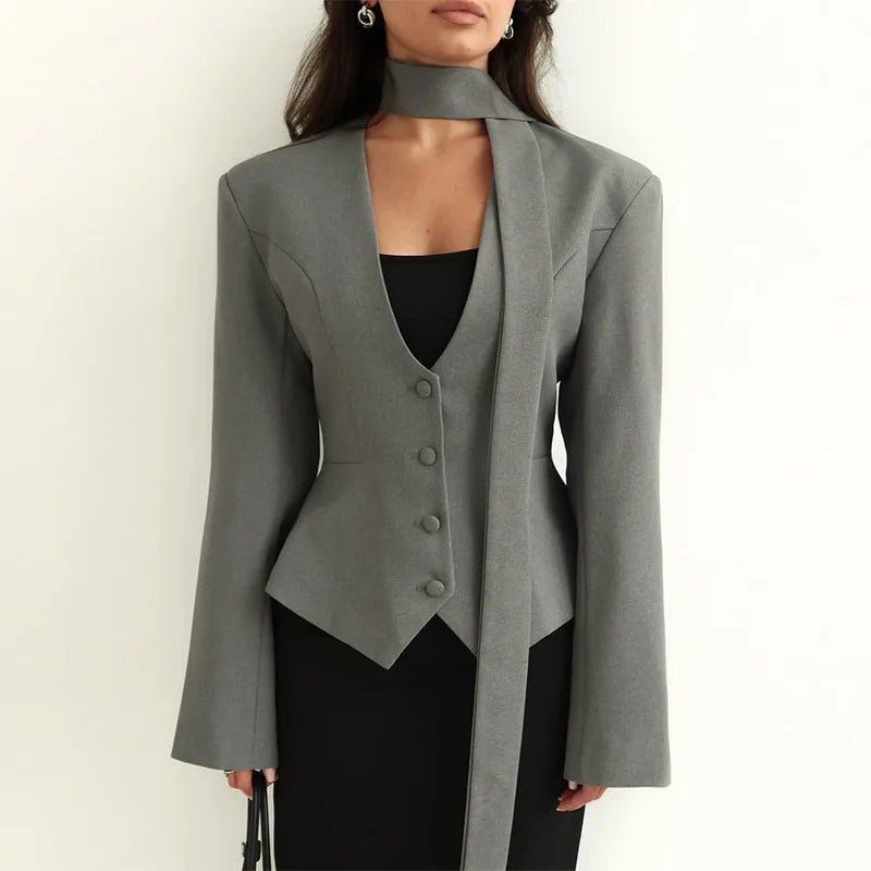 Angie Lace Up Blazer - Women's Fall and Winter Outerwear - Image 3