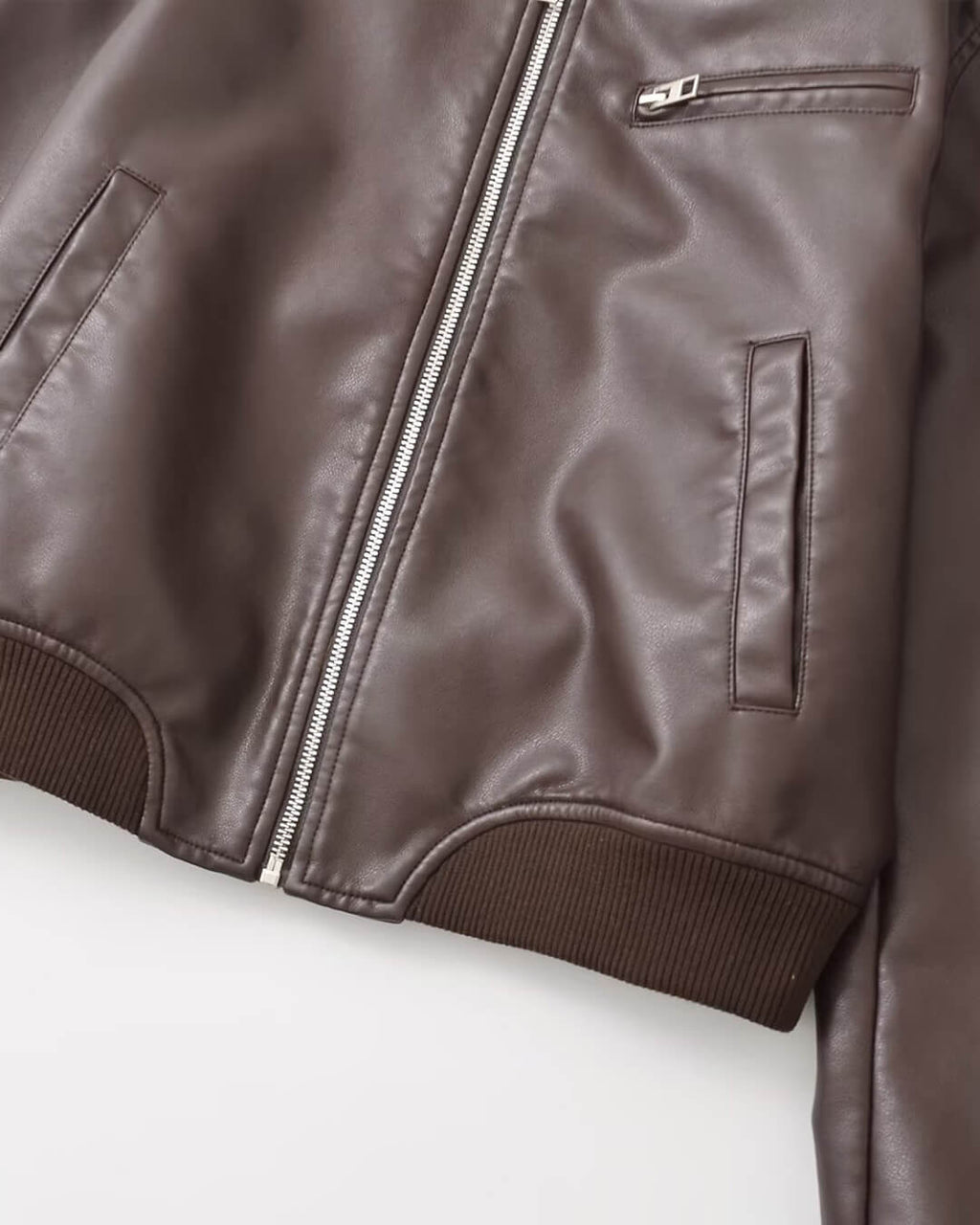 Arabella Faux Leather Bomber Jacket - Women's Fall and Winter Outerwear - Image 6