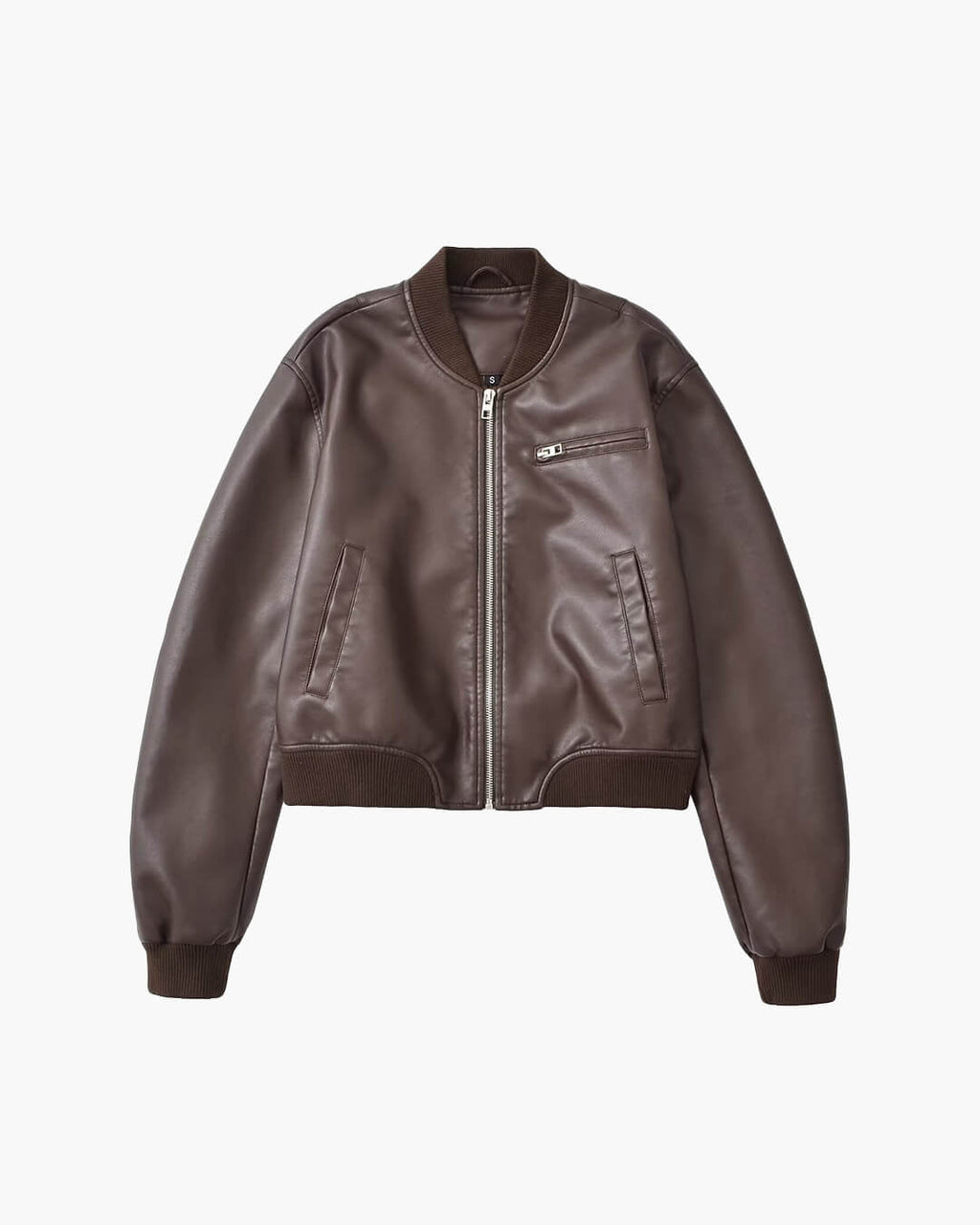 Arabella Faux Leather Bomber Jacket - Women's Fall and Winter Outerwear - Image 2