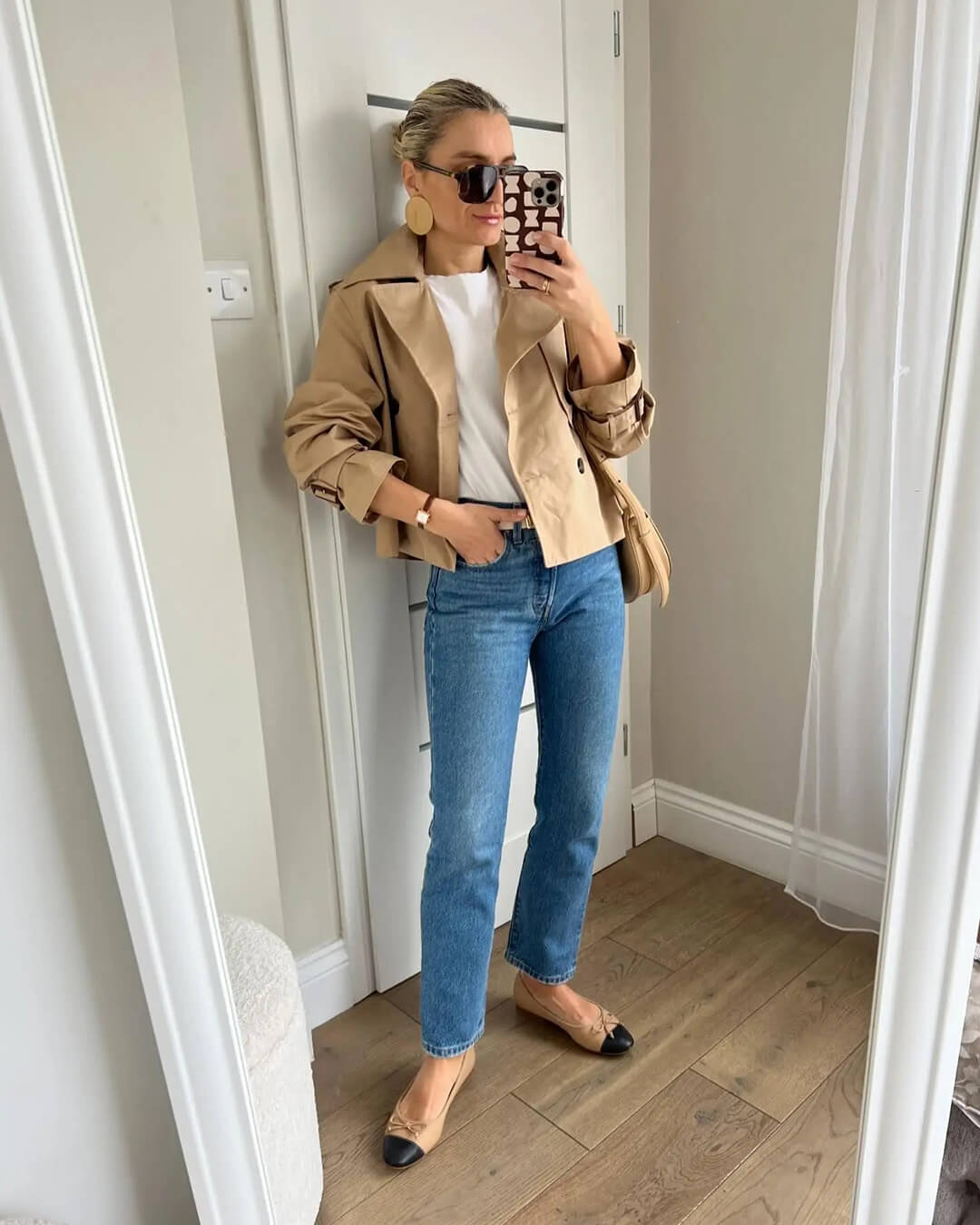 Bellatrix Women's Cropped Trench Coat - Double-Breasted Short Jacket - Image 2