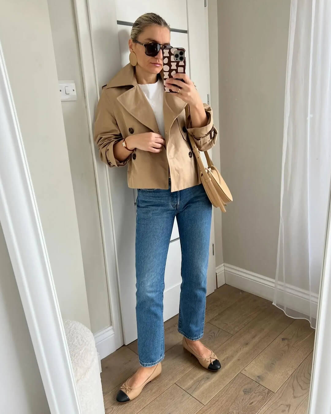 Bellatrix Women's Cropped Trench Coat - Double-Breasted Short Jacket - Image 3