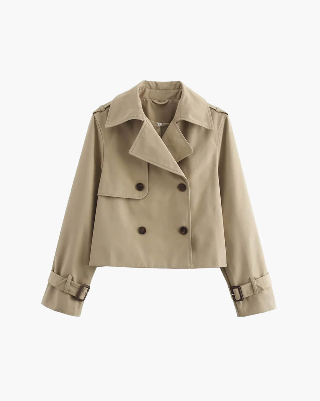 Bellatrix Women's Cropped Trench Coat - Double-Breasted Short Jacket - Image 12