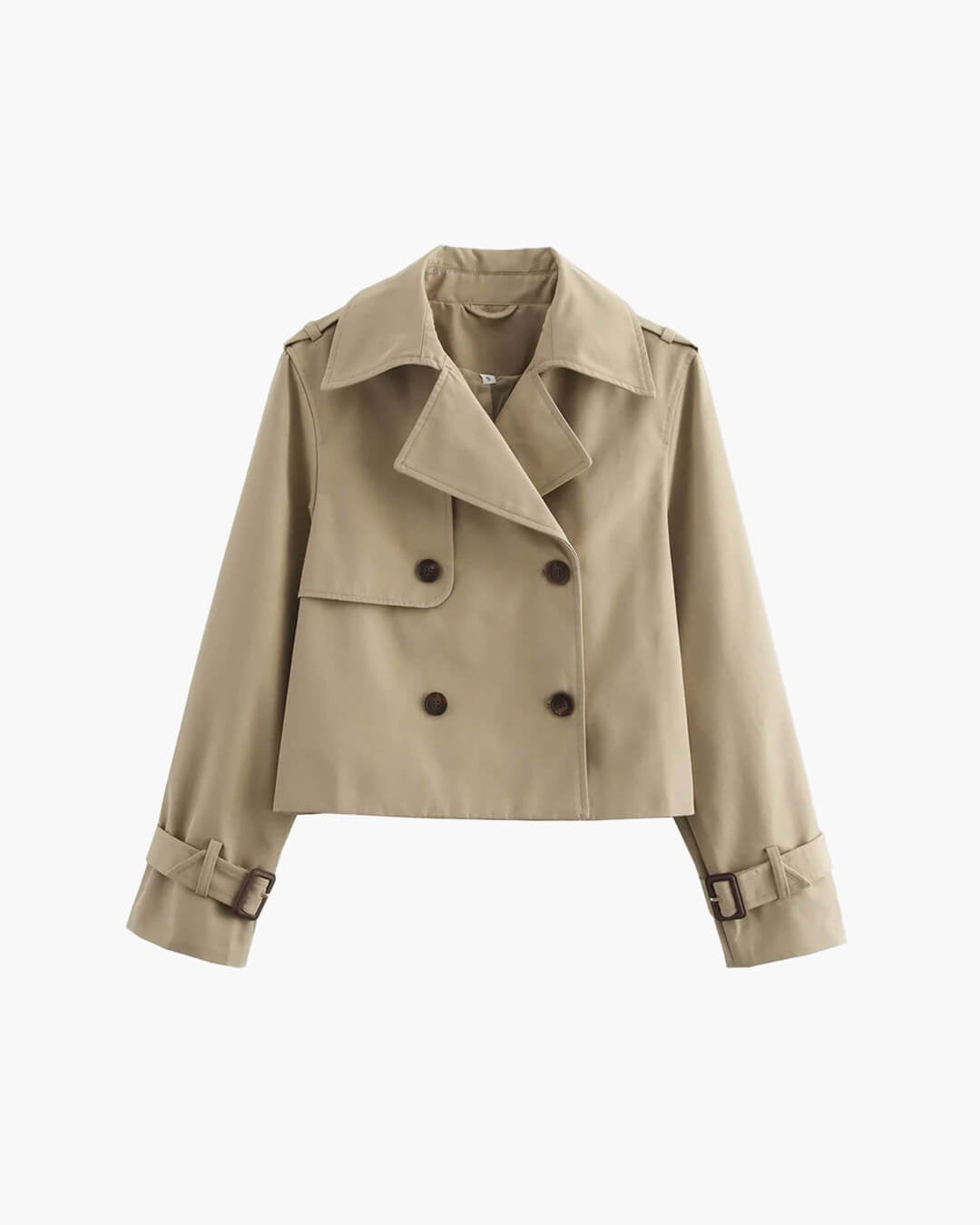 Bellatrix Women's Cropped Trench Coat - Double-Breasted Short Jacket - Image 12